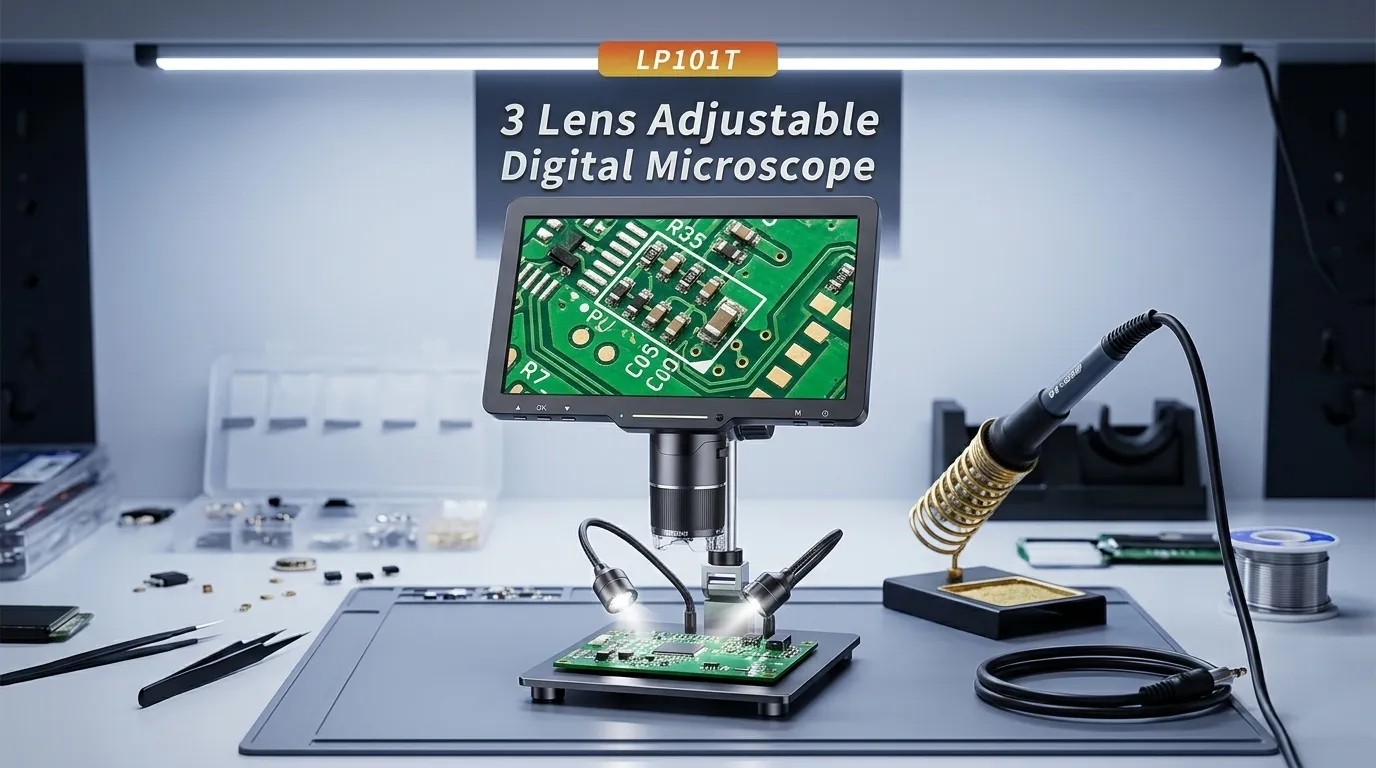 High-specification digital microscope showing detailed imaging capabilities
