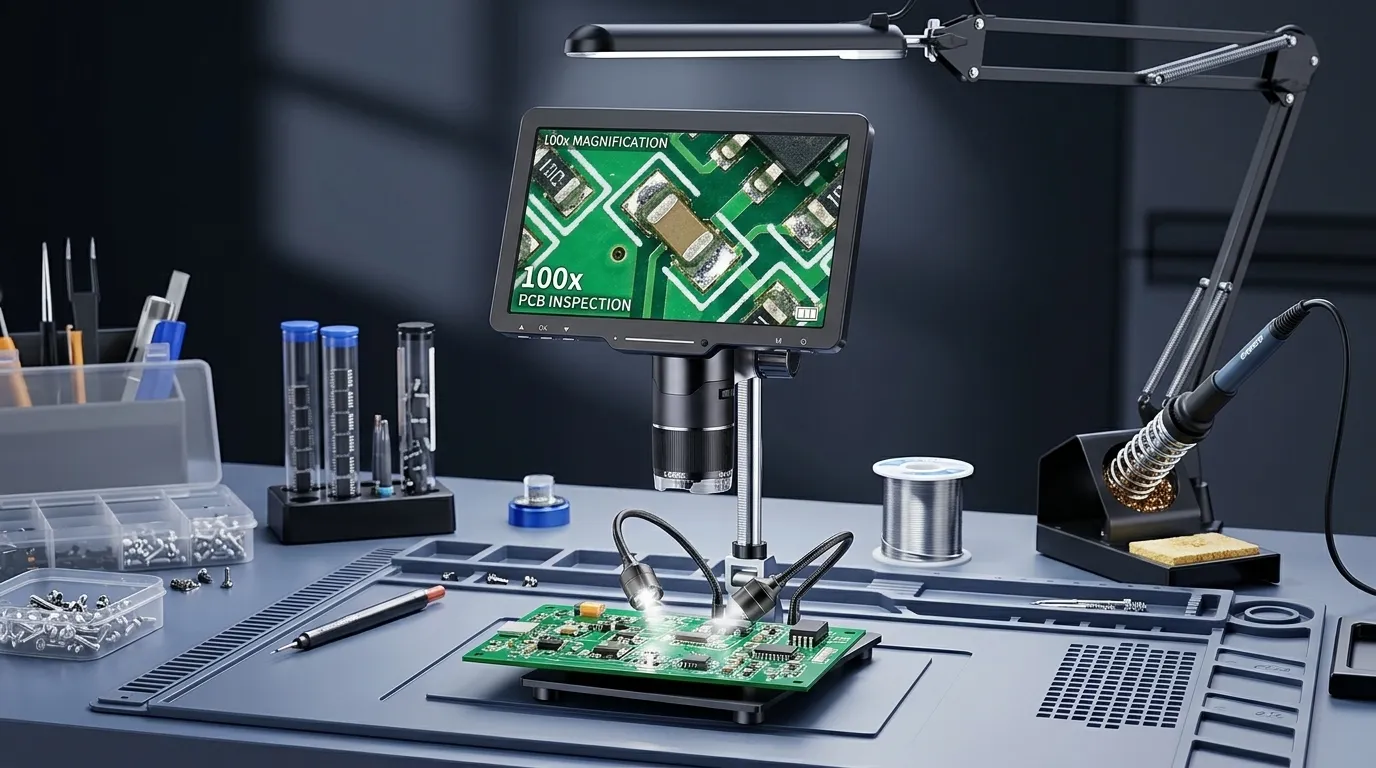 Digital inspection camera used for precision PCB soldering and quality control